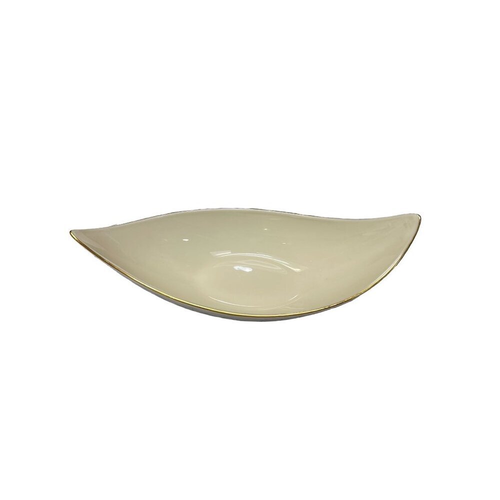Vintage Lenox Olympia Boat-Shaped Dish 24K Gold Trim USA